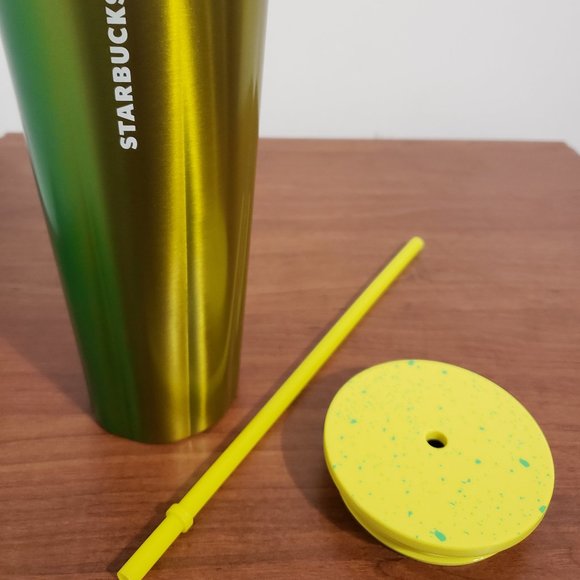 Starbucks Tumbler Stainless Steel 24oz 2022 Venti Yellow Green Ombré Collectable - Picture 5 of 8